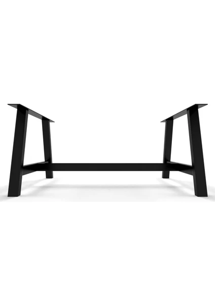 Yemek Masası Ayağı Metal Masa Ayağı Orta Destekli Masa Ayağı 70X73X130 cm Siyah Renk
